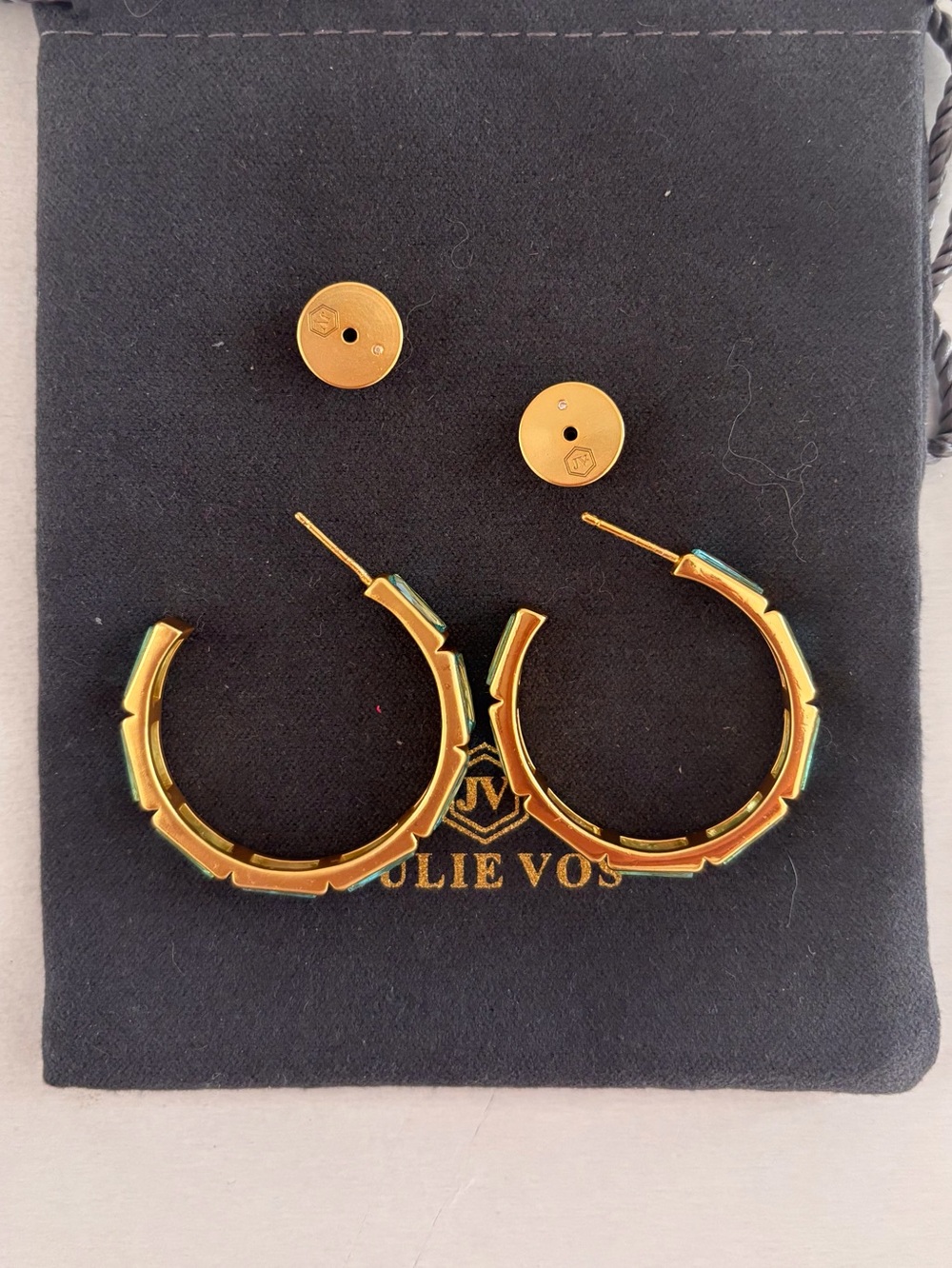 NWOT Julie Vos Baguette Hoop Earring - Picture 5 of 5